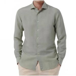 NEW XACUS textured solid colour shirt in sage green